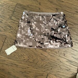 Sequin Mini Skirt -silver